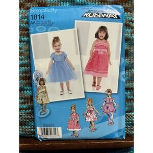Simplicity Sewing pattern 1814 toddler dress tulle skirt size 1/2 1 2 3